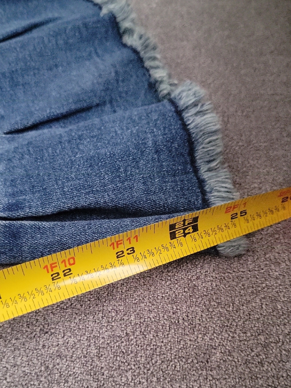 Boho Ruffle-peplum Distressed Hem Blue Jeans - Picture 12 of 13
